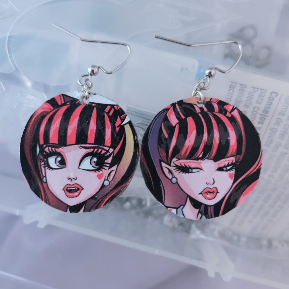 Draculaura Earrings - Handmade